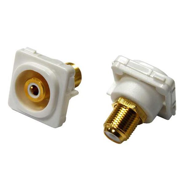 AMDEX FP-RCAF-WH - White RCA to F Connector. Gold Plated
