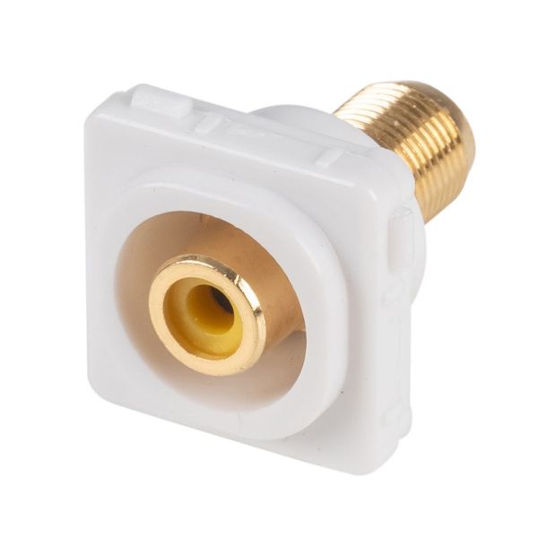 AMDEX FP-RCAF-YE - Yellow RCA to F Connector. Gold Plated