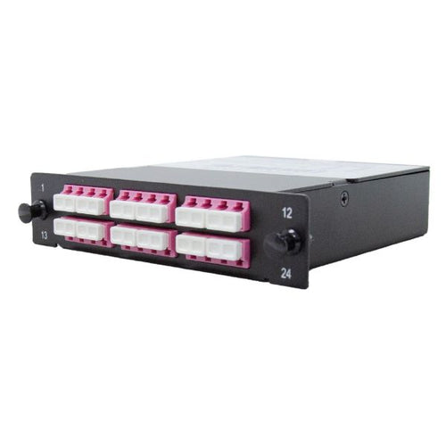DYNAMIX FPP-MPOMM-LC24 - MPO OM4 6 Port LC Quad Multimode 24 Fibre Cassette Dual Polarity A/C
