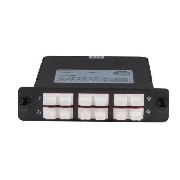 DYNAMIX FPP-MPOMM-LC24 - MPO OM4 6 Port LC Quad Multimode 24 Fibre Cassette Dual Polarity A/C