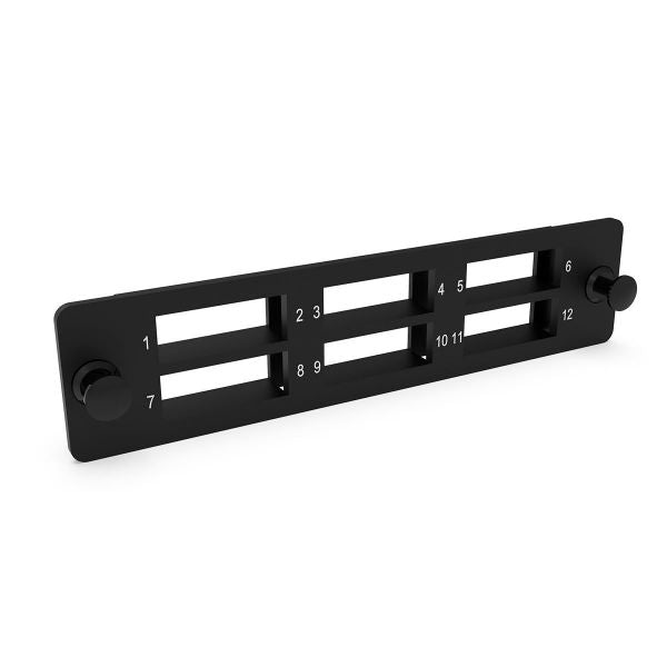 DYNAMIX FPP-SCD6 - SC Duplex/LC Quad 6 Port Plate Unloaded 2x Tier Screw Less Design Black for FPP3P