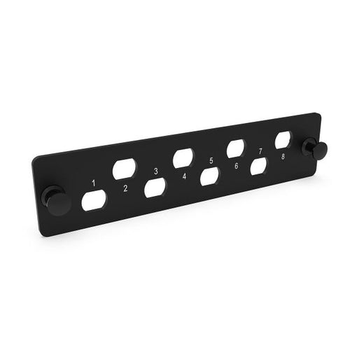 FPP-STS8 - DYNAMIX FPP-STS8 - ST Simplex/FC Simplex 8x Port Plate Unloaded 2x Tier Screw Less Design Black