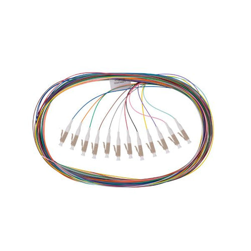 FPT-OM1LC-12 - DYNAMIX FPT-OM1LC-12 - 2M LC Pigtail OM1 12x Pack Colour Coded 625/900um MM Fibre Tight Buffer LSZH Jacket