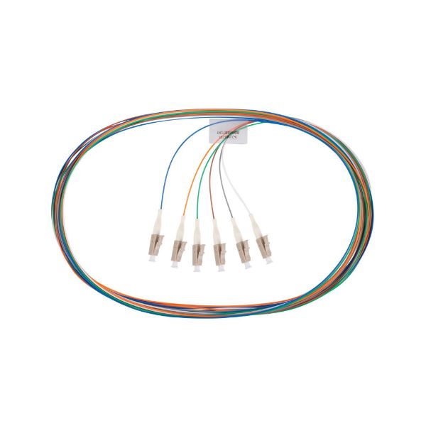 FPT-OM1LC-6 - DYNAMIX FPT-OM1LC-6 - 2M LC Pigtail OM1 6x Pack Colour Coded 625/900um MM Fibre Tight Buffer LSZH Jacket