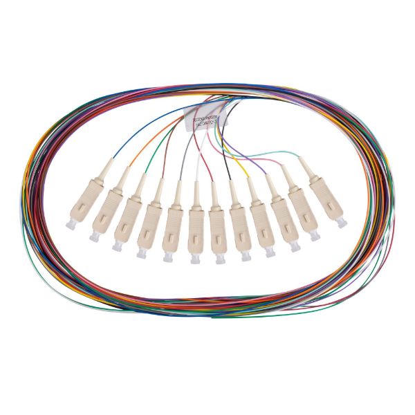 DYNAMIX FPT-OM1SC-12 - 2M SC Pigtail OM1 12x Pack Colour Coded 625/900um MM Fibre Tight Buffer LSZH Jacket