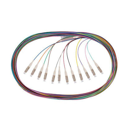 DYNAMIX FPT-OM3LC-12 - 2M LC Pigtail OM3 12x Pack Farbcodiert 900um Multimode Faser Tight Buffer LSZH Ummantelung