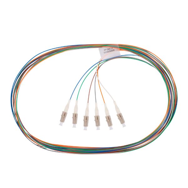 DYNAMIX FPT-OM3LC-6 - 2M LC Pigtail OM3 6x Pack Colour Coded 900um Multimode Fibre Tight Buffer LSZH Jacket