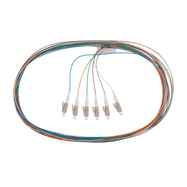 DYNAMIX FPT-OM4LC-6 - 2M LC Pigtail OM4 6x Pack Colour Coded 900um Multimode Fibre Tight Buffer LSZH Jacket