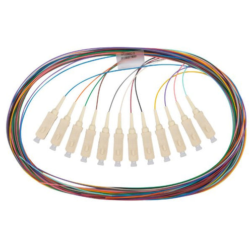 FPT-OM4SC-12 - DYNAMIX FPT-OM4SC-12 - 2M SC Pigtail OM4 12x Pack Coloured Coded 900um Multimode Fibre Tight Buffer LSZH Jacket
