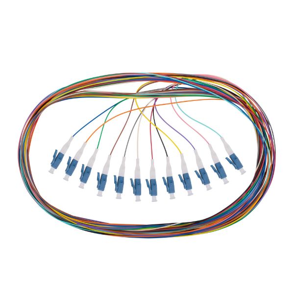 DYNAMIX FPT-OS1LC-12 - 2M LC Pigtail G657A1 12 Pk Colour Coded 900um Single-mode Fibre Tight Buffer LSZH Jacket