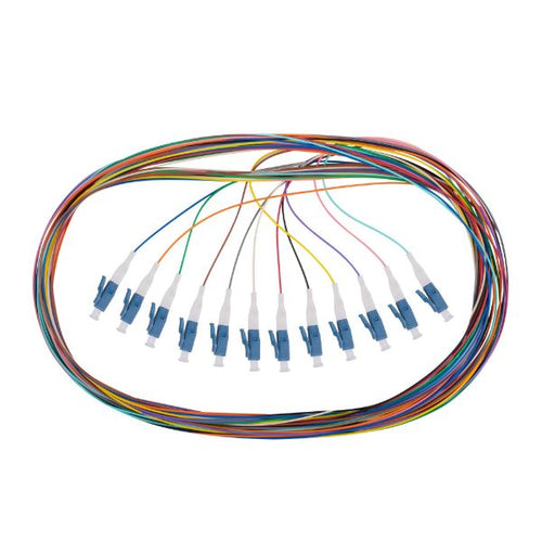 FPT-OS1LC-12 - DYNAMIX FPT-OS1LC-12 - 2M LC Pigtail G657A1 12 Pk Colour Coded 900um Single-mode Fibre Tight Buffer LSZH Jacket