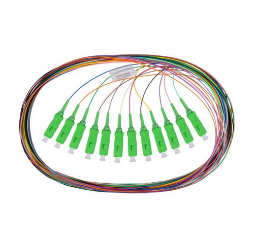 FPT-OS1SCA-12 - DYNAMIX FPT-OS1SCA-12 - 2M SC Pigtail G657A1 12 Pk Colour Coded 900um SM Fibre Tight Buffer LSZH Jacket