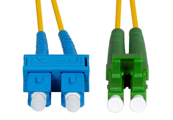 DYNAMIX FSM-LCASC-5 - 5M 9 LC APC/SC Duplex Single Mode G657A1 Bend Insensitive Fibre Lead Yellow LSZH Jacket