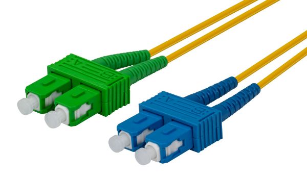 DYNAMIX FSM-SCASC-1 - 1M SCAPC/SC Single mode G657A1 Duplex Fibre Lead LSZH Yellow Jacket