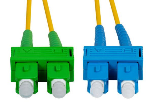 FSM-SCASC-1 - DYNAMIX FSM-SCASC-1 - 1M SCAPC/SC Single mode G657A1 Duplex Fibre Lead LSZH Yellow Jacket