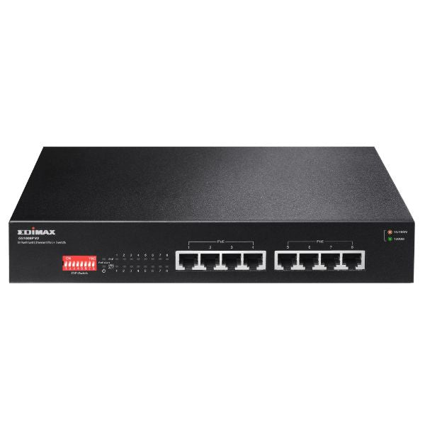 EDIMAX GS-1008PV2 - 8 Port 10/100/1000 Gigabit PoE+ Switch w/ DIP Switch