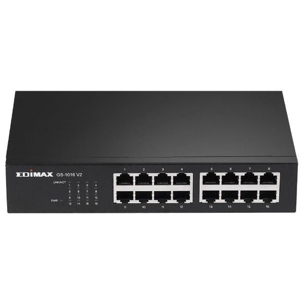 EDIMAX GS-1016V2 - 16 Port 10/100/1000 Gigabit Rack-mount Unmanaged Switch