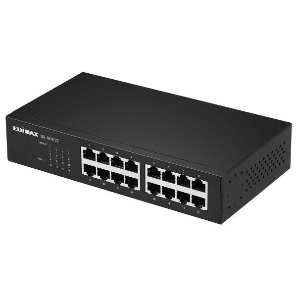 EDIMAX GS-1016V2 - 16 Port 10/100/1000 Gigabit Rack-mount Unmanaged Switch