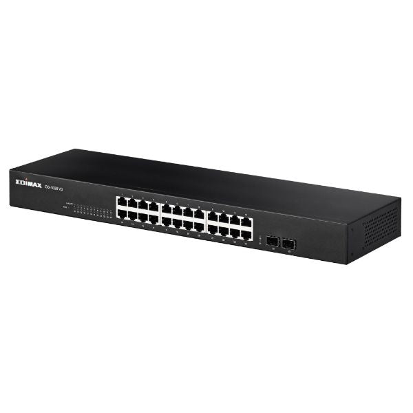 EDIMAX GS-1026V3 - 24 Port Gigabit Rack-Mount Unmanaged Switch 2 SFP Ports