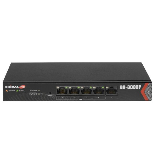 EDIMAX GS-3005P - 5 Port Gigabit Web Managed Switch w/ 4 PoE+ Ports