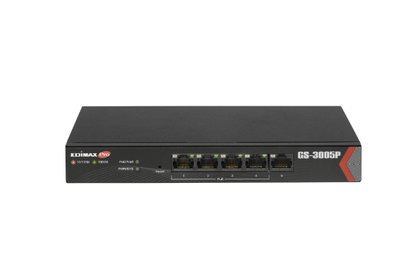 EDIMAX GS-3005P - 5 Port Gigabit Web Managed Switch w/ 4 PoE+ Ports