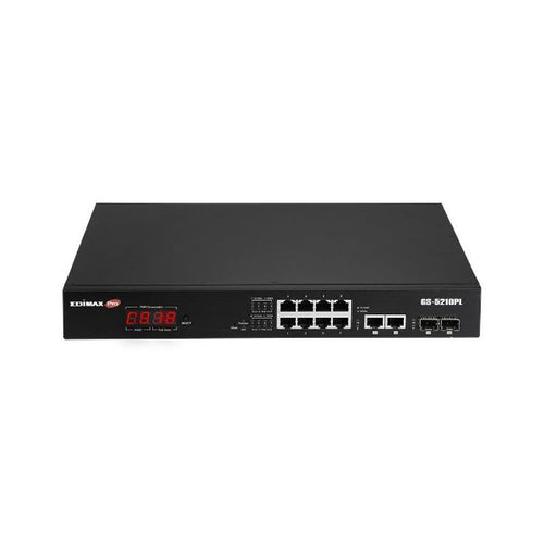 GS-5210PL - EDIMAX GS-5210PL - 12 Port Surveillance Long Range Gigabit PoE+ Web Smart Switch
