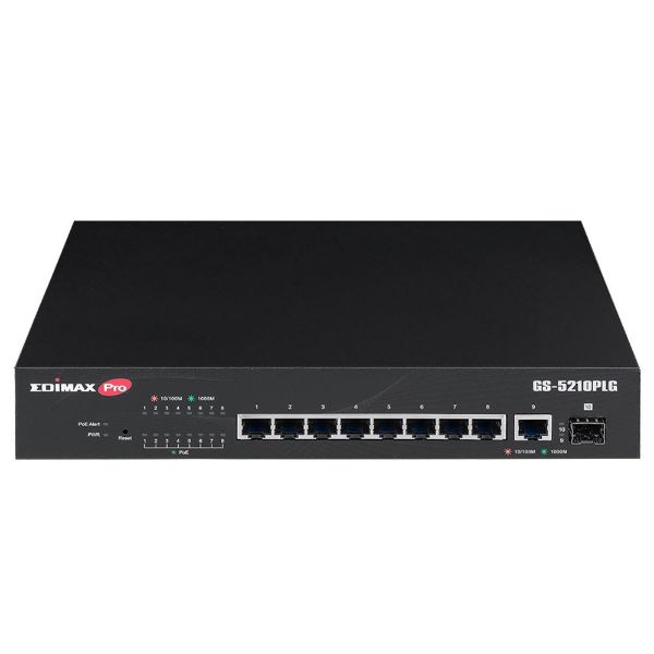 EDIMAX GS-5210PLG - 10 Port Gigabit PoE+ Web Smart Switch 1 SFP Ports
