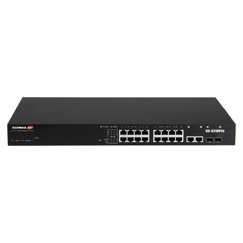 GS-5216PLC - EDIMAX GS-5216PLC - 18 Port Surveillance Long Range Gigabit PoE+ Web Smart Switch