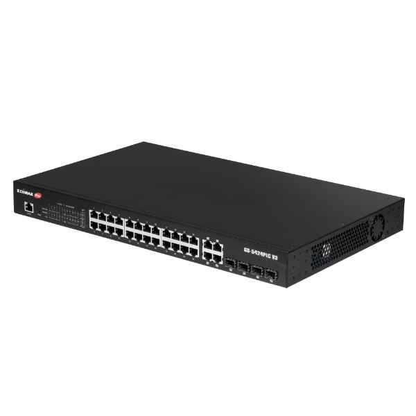 EDIMAX GS-5424PLCV3 - 28 Port Surveillance Long Range Gigabit PoE+ Web Smart Switch