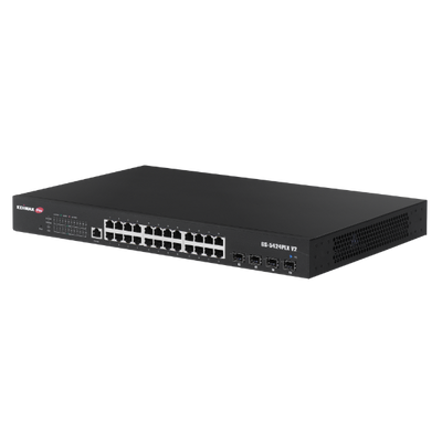 GS-5424PLXV2 - EDIMAX GS-5424PLXV2 - 24 Port Gigabit PoE+ Web Smart Surveillance Switch w/ 4 Port 10GbE SFP+ Uplinks.