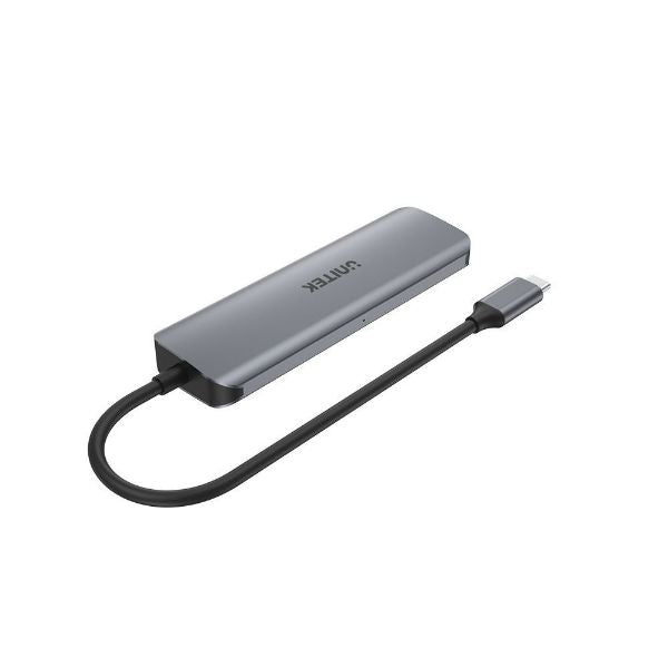 Unitek H1107C - 6-in-1 Multi-Port Hub w/ USB-C Connector. 3 x USB-A Ports MicroSD Slots USB-C