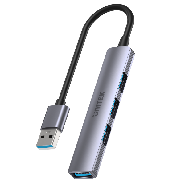 UNITEK H1208A - 4-in-1 USB Multi-port Ultra Slim Hub w/ USB-A Connector. 1x USB3.0 Port & 3x USB2.0