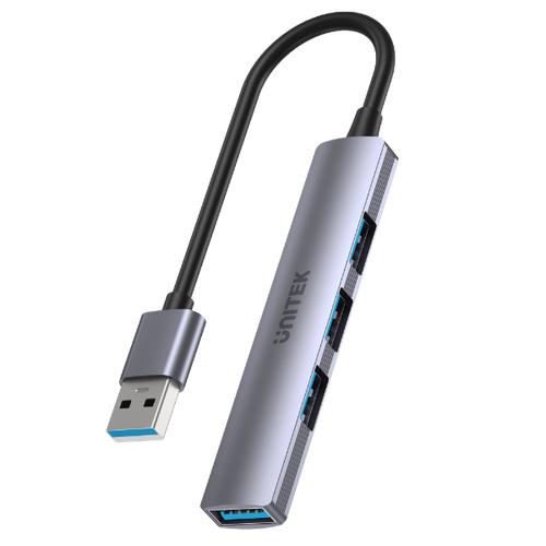 UNITEK H1208A - 4-in-1 USB Multi-port Ultra Slim Hub w/ USB-A Connector. 1x USB3.0 Port & 3x USB2.0