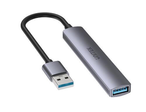 UNITEK H1208A - 4-in-1 USB Multi-port Ultra Slim Hub w/ USB-A Connector. 1x USB3.0 Port & 3x USB2.0