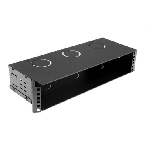 DYNAMIX HWMB200-2U - 2U 200mm Deep 19'' Fully Enclosed Hinged Wall Bracket. Includes Lid & Base Panels.