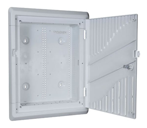 HWS-1803WRV2 - DYNAMIX HWS-1803WRV2 - 18'' Recessed Plastic Network Enclosure WiFi Ready Slim Vented Lid Dual GPO