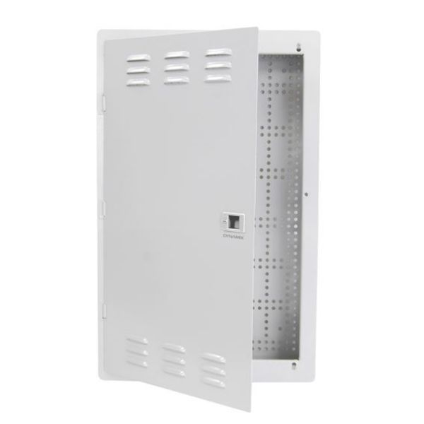 DYNAMIX HWS-2004V2 - 20'' Network Enclosure Recessed Wall Mount Vented Lid Cable/Dual GPO Knock outs.