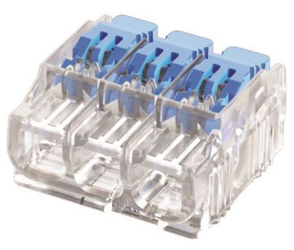 IDEAL INDUSTRIES IDL30-0093J - 32A 3 Port Wire Connector Gen II Lever 50pc Jar 0.2 mm2 to 4.0 mm2 Solid/Stranded Wire