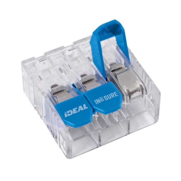 IDEAL INDUSTRIES IDL30-10L33JA - 30A 3 Port Wire Connector Lever. 30pc Jar. 0.5 mm2 to 6.0 mm2