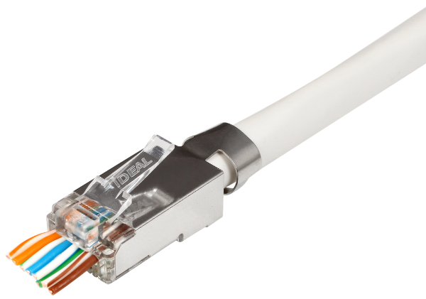 IDEAL INDUSTRIES IDL85-369 - CAT6A/6/5e STP RJ45 Push Through Plug Staggered Jar of 50 Compatible w/ 30-496