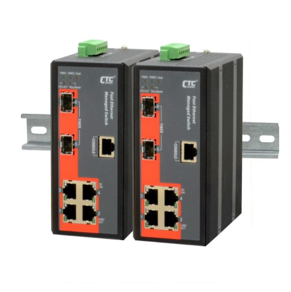 CTCUNION IFS-402GSM-E - 5 Port Fast Ethernet Managed Switch -40C +75C