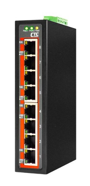 IFS-800-E - CTCUNION IFS-800-E - 8 Port Fast Ethernet Unmanaged Switch. -40C +75C. 8x 10/100BaseT(X). Power