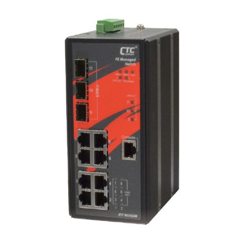 IFS803GSME - CTCUNION IFS803GSME - 8 Port Fast Ethernet Managed Switch. -40C +75C. 8x 10/100 8x 10/100Base-T(X)