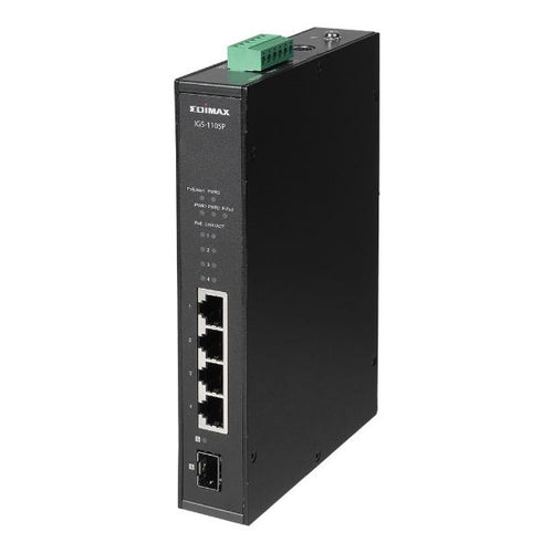 IGS-1105P - EDIMAX IGS-1105P - Industrial 5-Port Gigabit PoE+ DIN Rail Switch