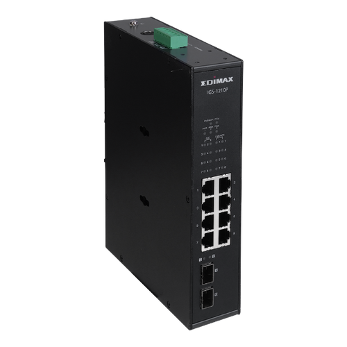 IGS-1210PV2 - EDIMAX IGS-1210PV2 - Industrial 10-Port Gigabit PoE+ DIN Rail Switch