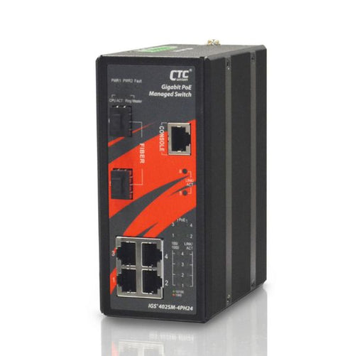 IGS-402SM-4PH24 - CTCUNION IGS-402SM-4PH24 - 4 Port Gigabit Managed PoE Switch. -10C 60C. 4x 10/100/1000Base-T(X)