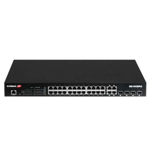 IGS-5428PLC - EDIMAX IGS-5428PLC - Industrial Surveillance VLAN 28-Port Gigabit PoE+ Web Smart Switch