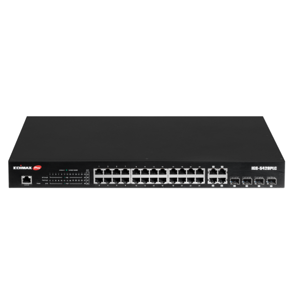 EDIMAX IGS-5428PLC - Industrial Surveillance VLAN 28-Port Gigabit PoE+ Web Smart Switch