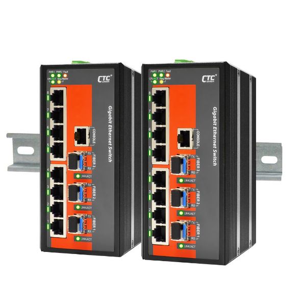 CTCUNION IGS-803SM - 8 Port Gigabit Managed Switch. -10C 60C. 8x 10/100/1000Base-T(X)