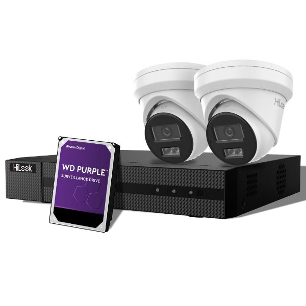 HILOOK IK-2146TH-MM - KIT 2x 6MP Cameras 4-Ch NVR Security Surveillance Kit. 2x IPC-T262H-MU 6MP Turret